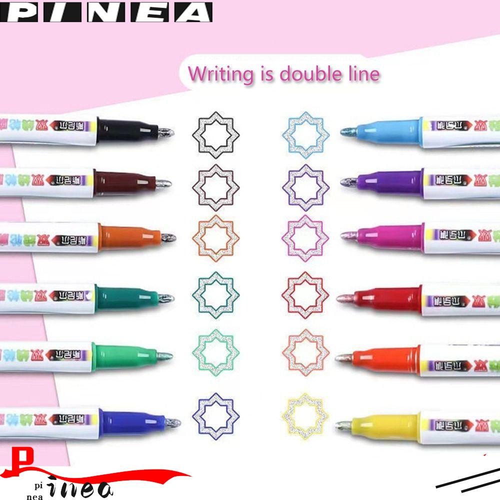 Nanas 8PCS/12PCS Double Line Outline Pen Card Scrapbook Bullet Diary Stabilo