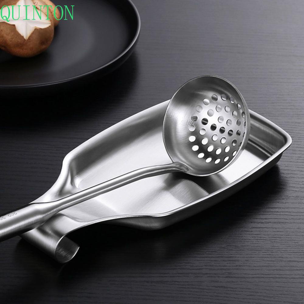 Quinton Utensils Rest Quality Klip Multifungsi Holder Stainless Steel Penyimpanan Meja Menebal Tempat Sendok