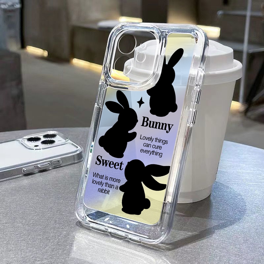 Sweet Bunny Case Untuk Vivo S12 S15 S6 S7 S9 S9E S10 5G S10 Pro X30 X30 Pro X50 X60 X70 X80 X27 V23 Pro V23E Iqoo 56 Neo5 Neo6 8 8 Pro Z6 U5 Ruang Akrilik TPU Belakang Sarung