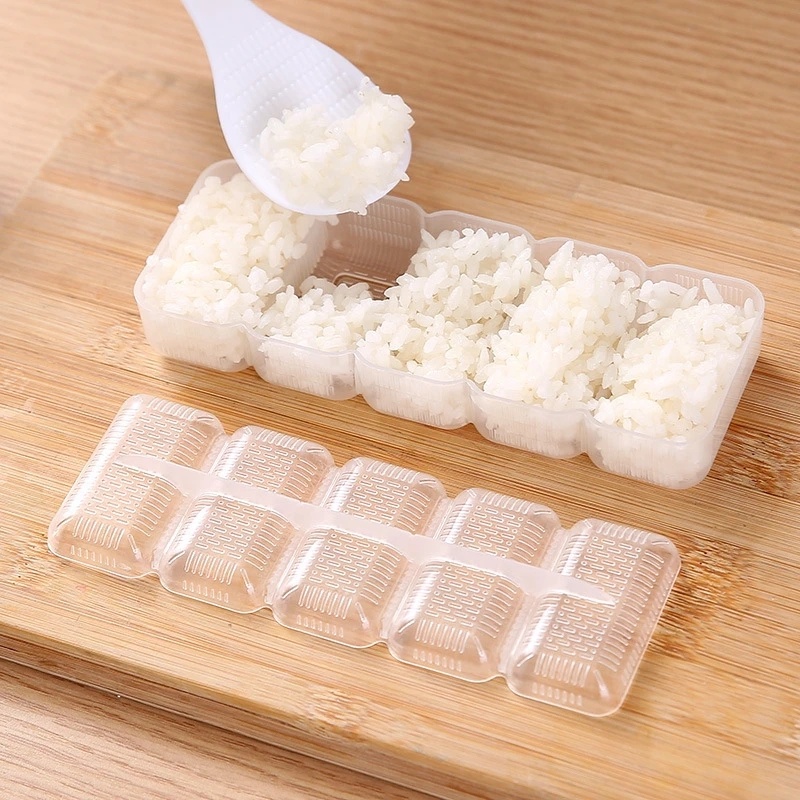 5roll Alat Makan Cetakan Sushi /DIY Dapur Rice Ball Non Stick Press Kotak Penyimpanan