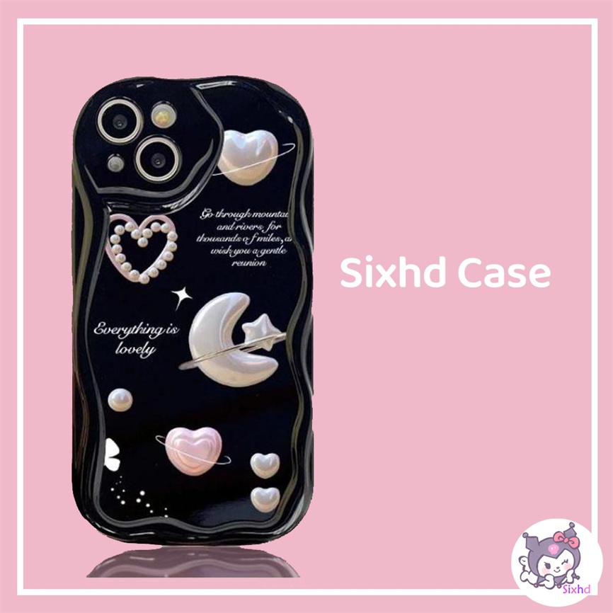 Samsung A14 A04e A12 A13 A24 A23 A22 A33 A50 A50s A30s A53 A54 A51 A52 A03s A02s A04 M12 M22 Fashion Ins Love Moon 3D Curved Edge Wave Glossy Phone Case Soft Cover