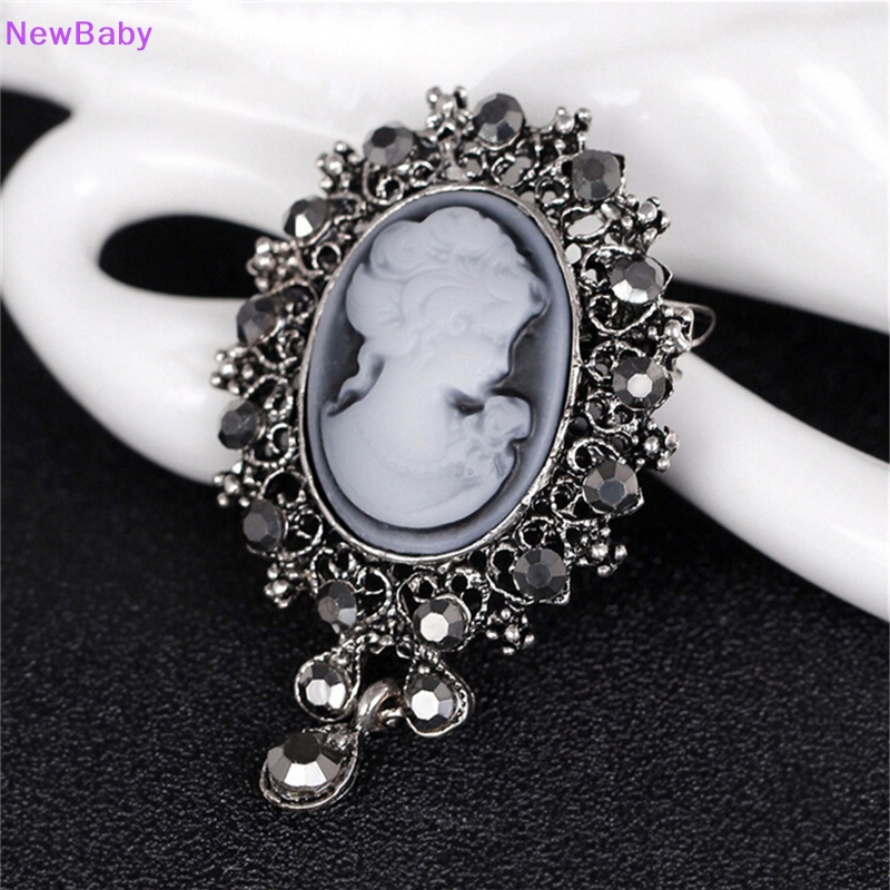 Newbaby Hot Vintage Cameo Victorian Style crystal Pesta Pernikahan Wanita Liontin Bros Pin ID