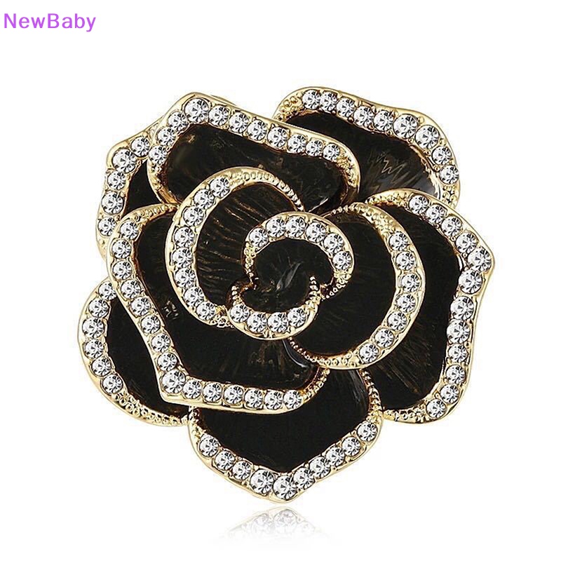 Newbaby 1Pc Bros Bunga Camelia Berlian Imitasi Untuk Wanita Enamel Pin Fashion Perhiasan ID