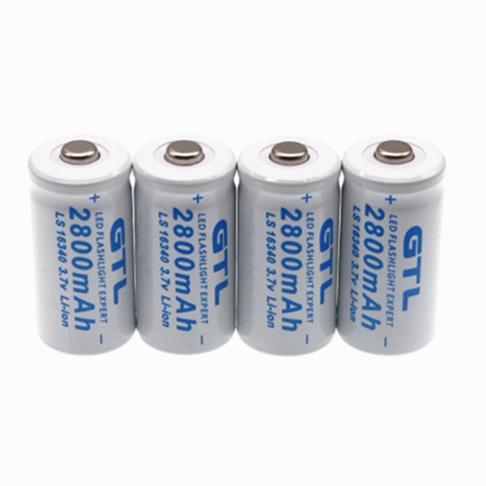 GTL 3.7V 2800mAh Lithium Li-ion 16340 Baterai CR123A Baterai Isi Ulang 3.7V CR123 untuk Lase