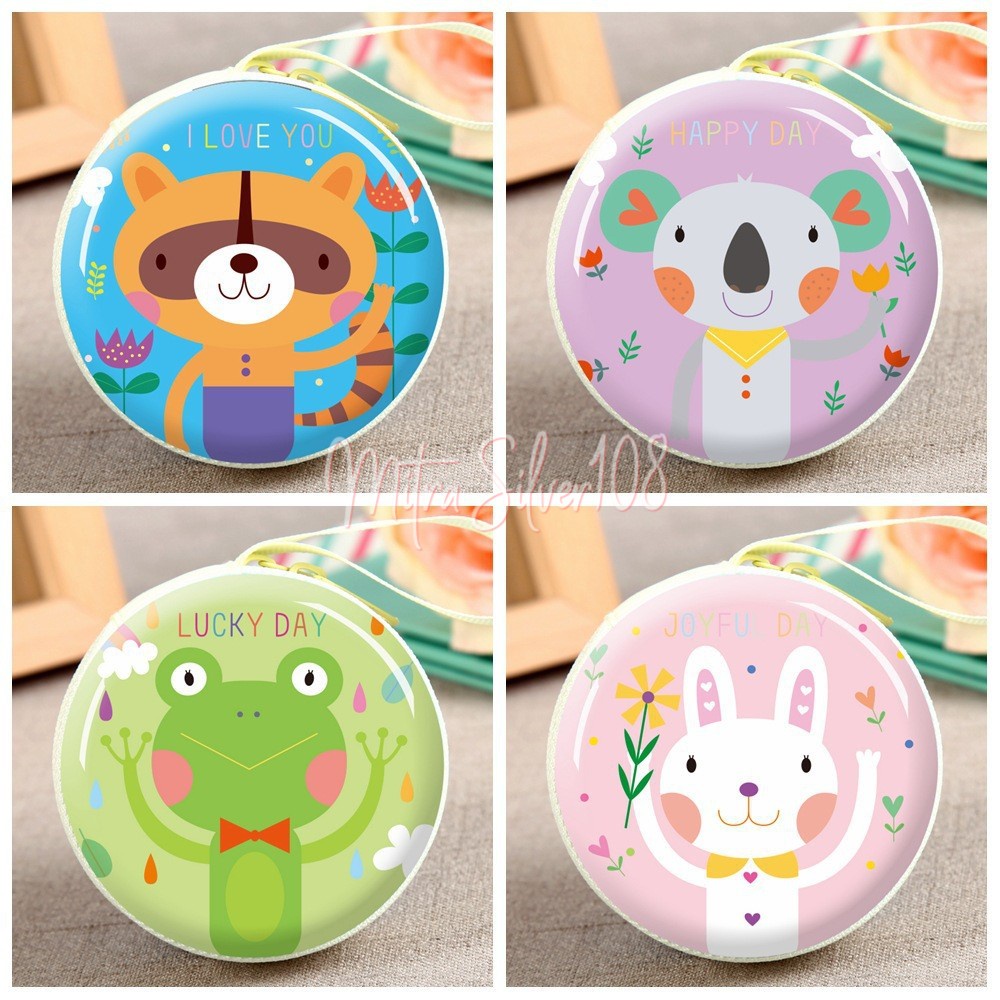[MS108] DPU 02 - Mini Coin Bag Model Bulat | RANDOM | dompet handsfree | dompet koin karakter import  | tempat headset | Dompet Mini
