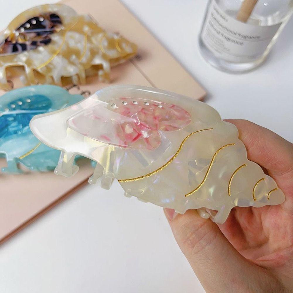 Shell Shark Clip, Heart Acetate Hair Claw, Cute