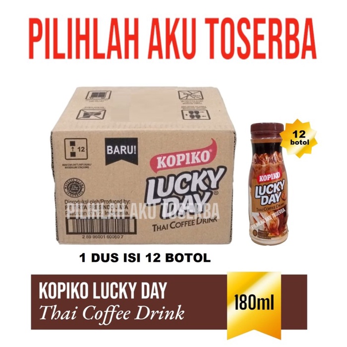 KOPIKO LUCKY DAY Thai Coffee Drink 180 ml - ( 1 DUS isi 12 )