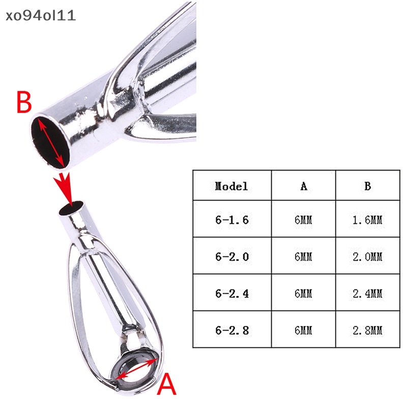 Xo 1pc Sliver/Rain Top Tip Guide Ring Bebas Kusut Untuk Berputar Pancing OL