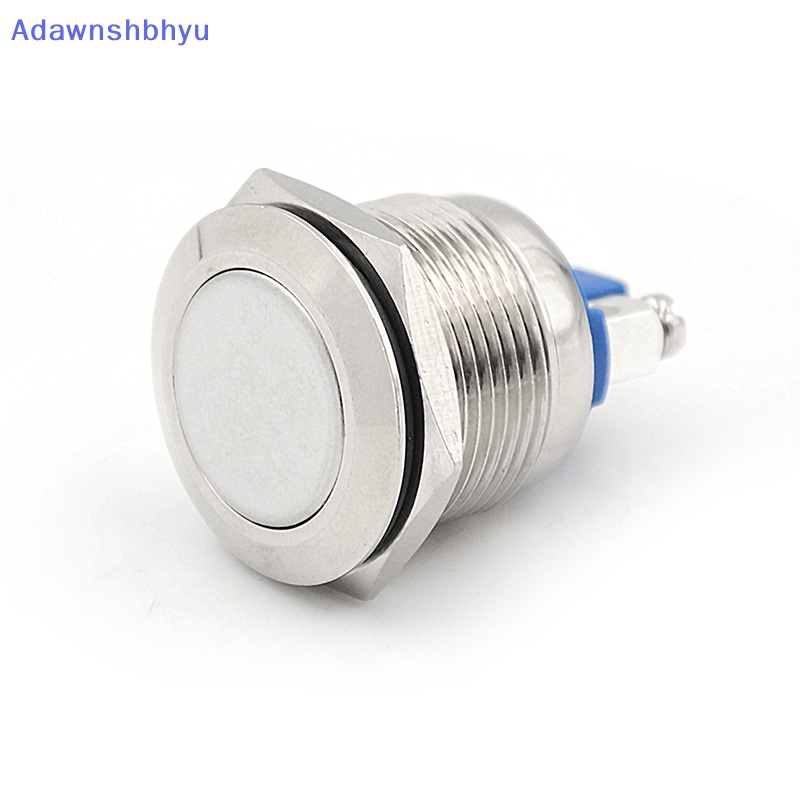 Adhyu 1PC 19mm Tahan Air Perak momentary metal push button switch flat top switch ID