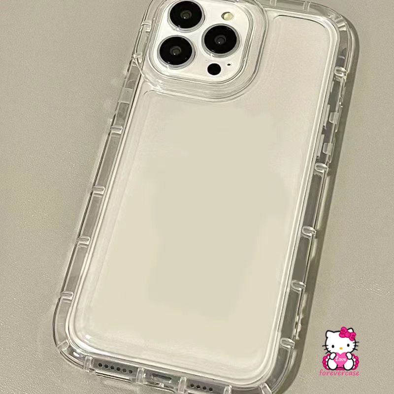 Cutetransparan Airbag Case Untuk Oppo A17 A96 A31 A15 A57 A16s A17K A77 A77s A16K A76 A95 A7 A5s A55 A16 A54 A12 A12E A52 A3s A1K A53 A92 A74 A5 A9 Reno 4F 5sarung TPU Bening Lembut