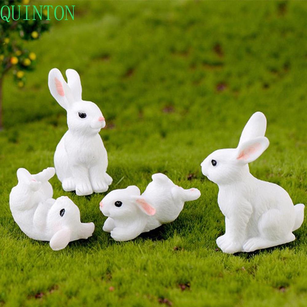 Quinton Patung Kelinci Bunny DIY Kerajinan Dekorasi Rumah Ornamen Peri Perlengkapan Taman