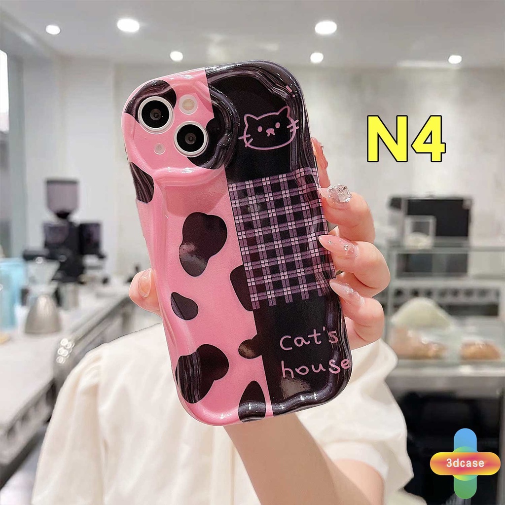 Casing Kitty Wave floating OPPO A17 A17K A16 A95 A57 A16S A77 A57S A57E A55 A7 A15 A54 A5S A3S A76 A96 A5 A9 A31 A53 A33 2020 A77S A12 A12S A1K A16E A16K A54S Reno 7 7Z 8Z 5 4 6 8 5F 5K 4F Kartun Kucing Lucu Leopard Kotak Kotak 3D Wavy Curved Edge Case