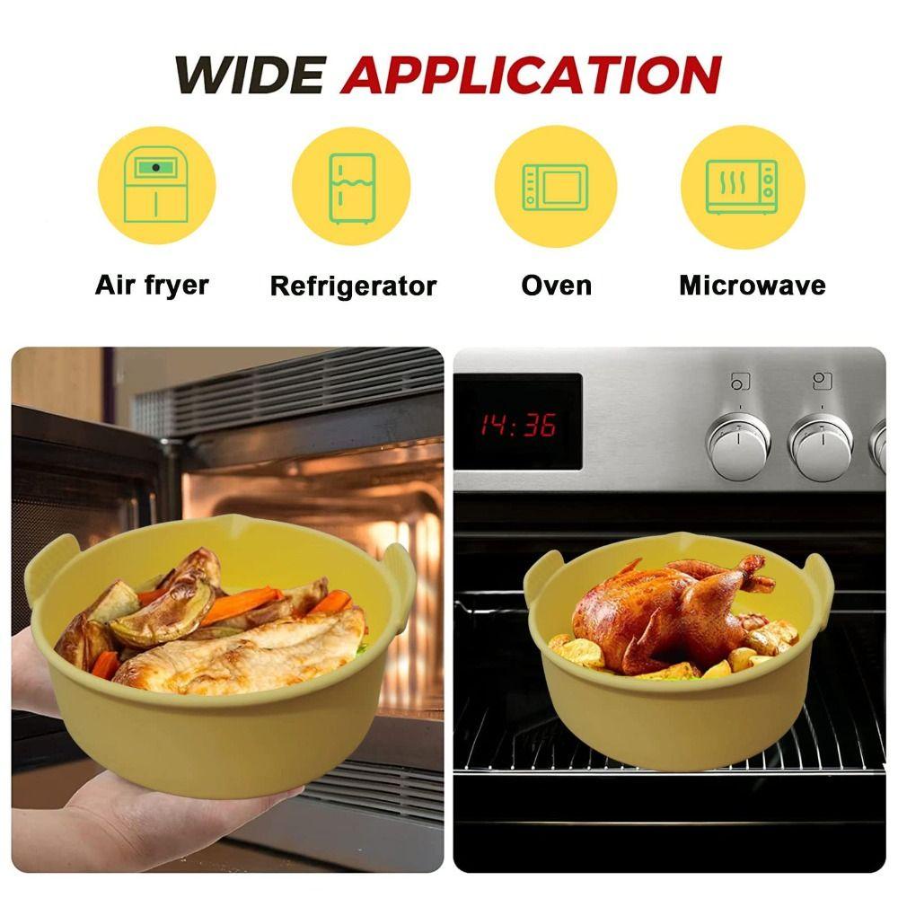 R-FLOWER 2pcs Air Fryer Liners Gadget Dapur Untuk 3.6 Ke 7qt Easy Pouring Spout Tray