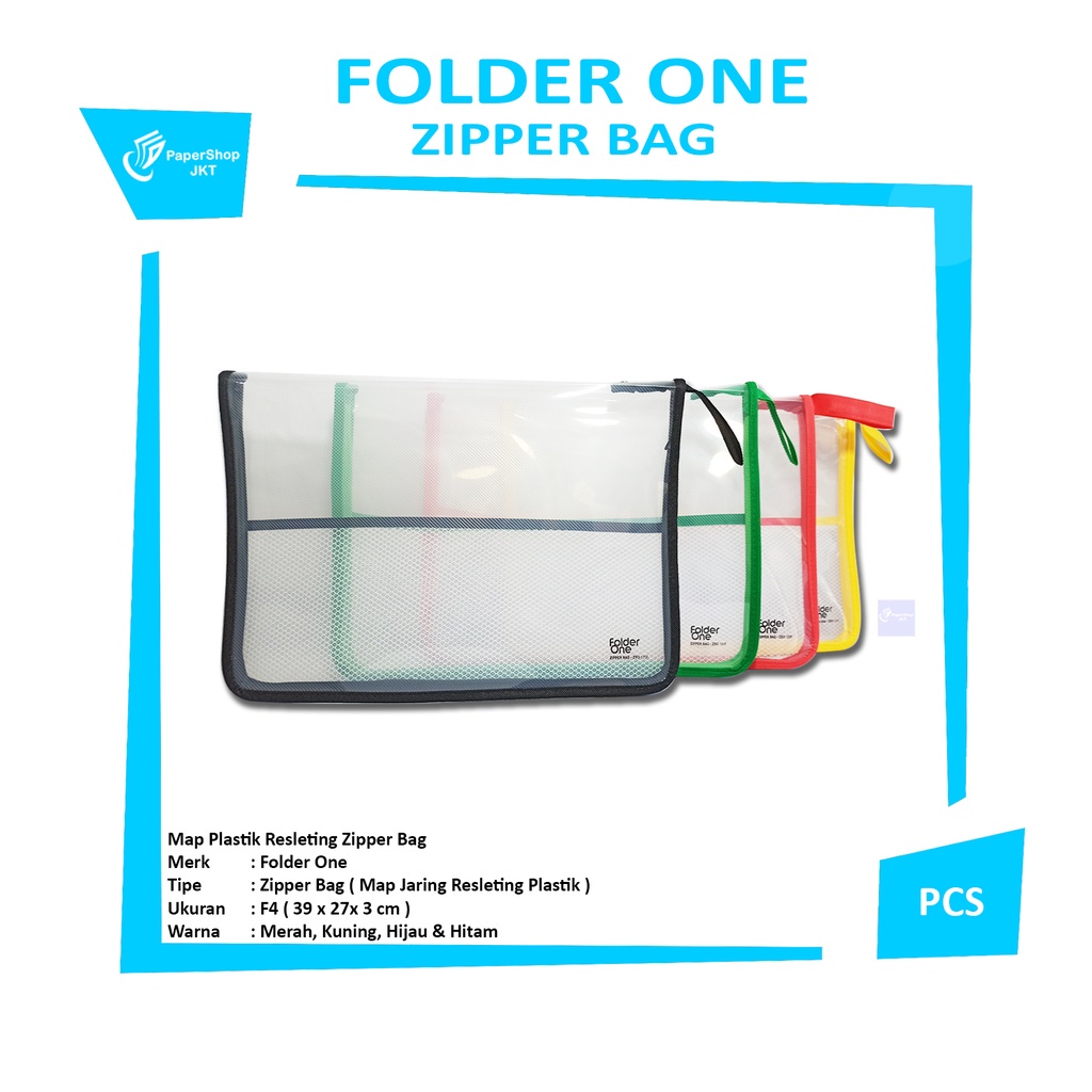 

FOLDER ONE - Zipper Bag Plastic Ukuran Folio - Pcs