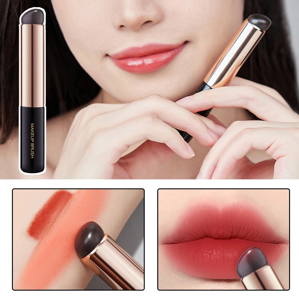 1pc Kuas Bibir Silikon Kepala Bulat/Kuas Makeup Profesional/Kuas Concealer Multifungsi/Kuas Detail Lembut/Kuas Oles/Alat Makeup Wanita