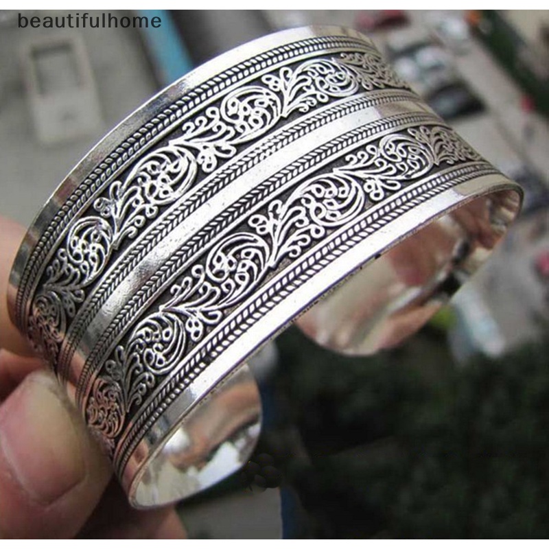 {Cantikrumah} Hot! Totem Bangle Cuff Bracelet Perak Tibet Tibet Baru.