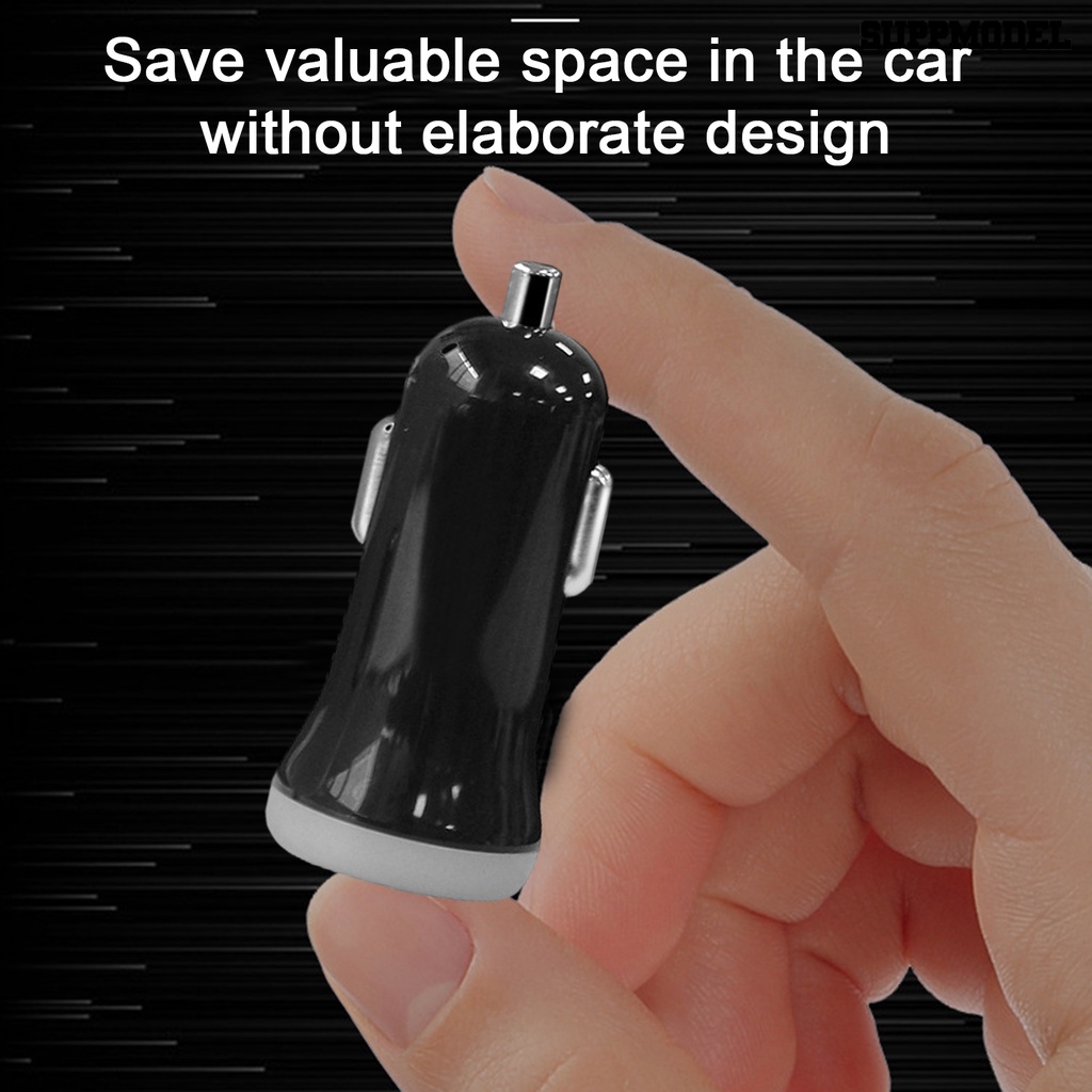 [SM] Charger Mobil Output Stabil Kokoh 12 /24V Universal Ringan Compact Kompatibilitas Lebar Bahan PC Port Ganda USB Charger Car Supply