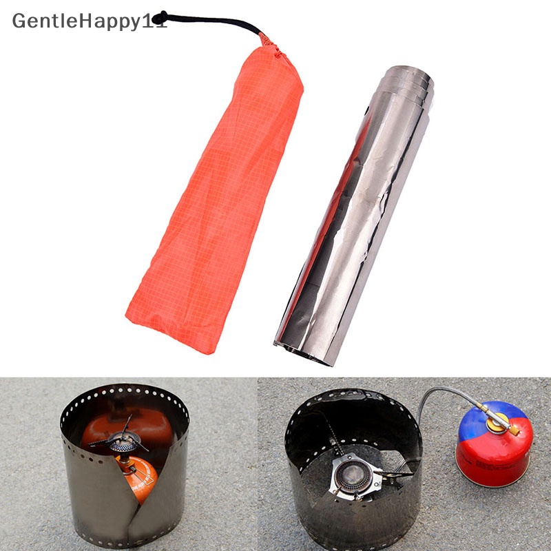 Gentlehappy 1pcs 0.03mm Kompor Camping Outdoor Pelindung Angin 58cm Panjang 15cm Tinggi id