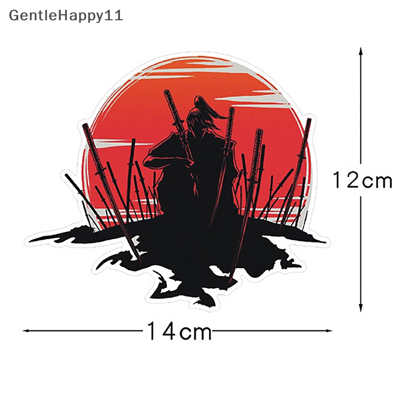 Gentlehappy JAPAN Samurai Warrior Sticker Katana Decal Vinyl Mobil Sepeda Truk Motor id