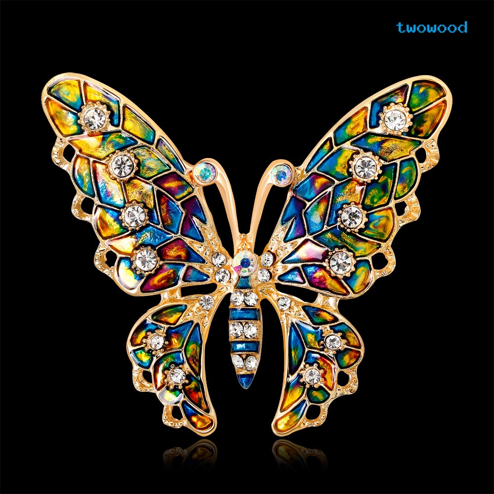 Twowood All-match colorful oil drop butterfly Bros Hewan Baru Bros