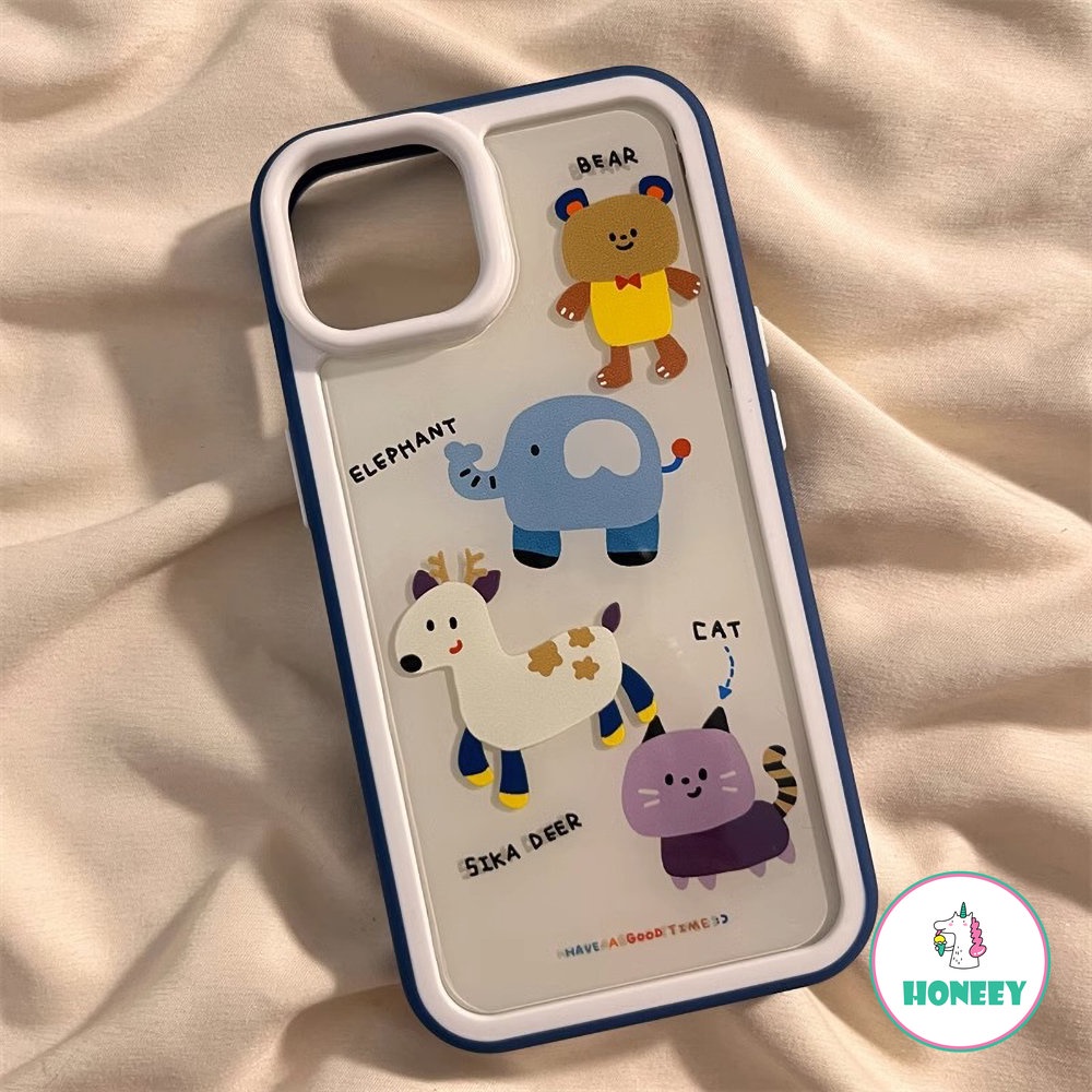 IPHONE Casing Ponsel Binatang Kartun Yang Indah Kompatibel Untuk Iphone14 Pro 13 12 Pro Max Case Iphone11Paket Lengkap Sarung Tahan Guncangan