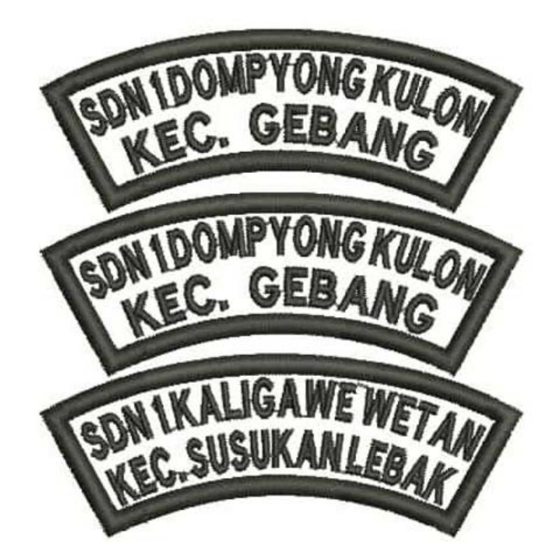 Bordir BORDIR SEKOLAH, NAMA SEKOLAH BORDIR, BADGE SEKOLAH, BET SEKOLAH, LOKASI SEKOLAH BORDIRbisa pe