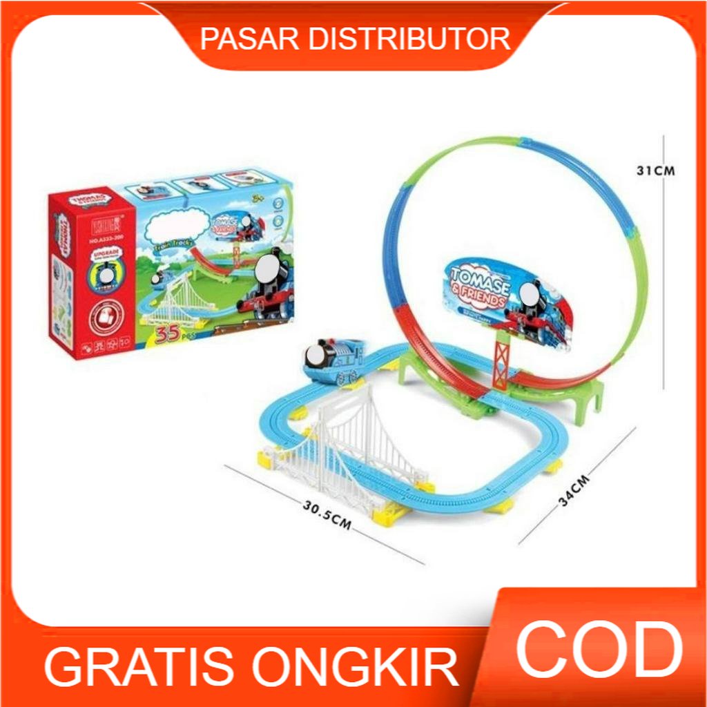 Mainan Kereta Api TRAIN &amp; THO MAS ISI 35PCS Train Tracks Roller Coaster