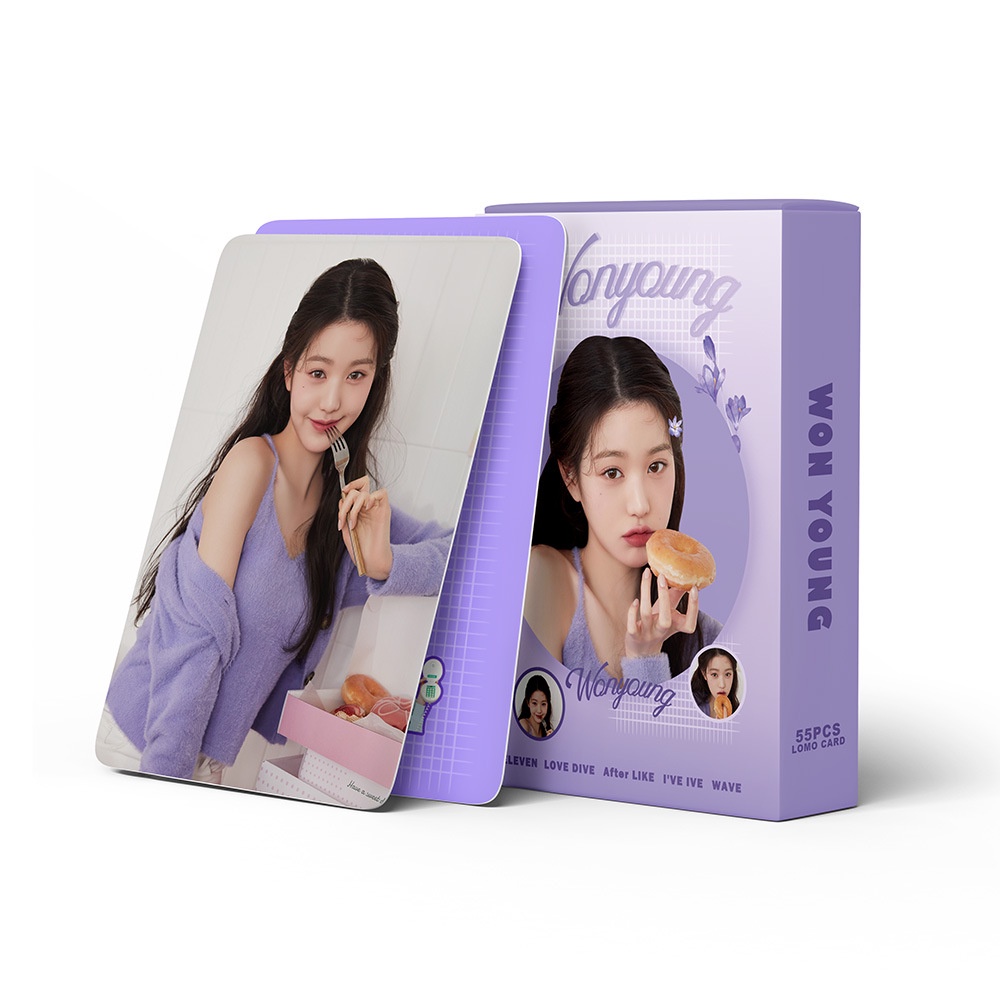 55pcs /box WONYOUNG IVE Photocards Album Kartu Lomo Kpop Solo Postcards