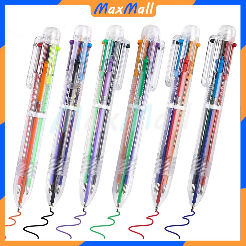 

Pulpen 6 Warna Transparan Pena Ballpont Pen Six-in-One Color