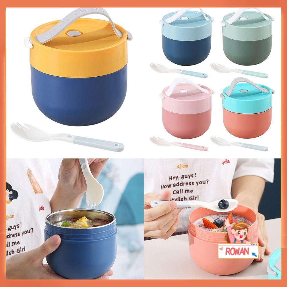 R-FLOWER Food Thermal Jar Insulated Microwavable Untuk Pelajar Pekerja Kantor Untuk Anak-Anak Kotak Makan