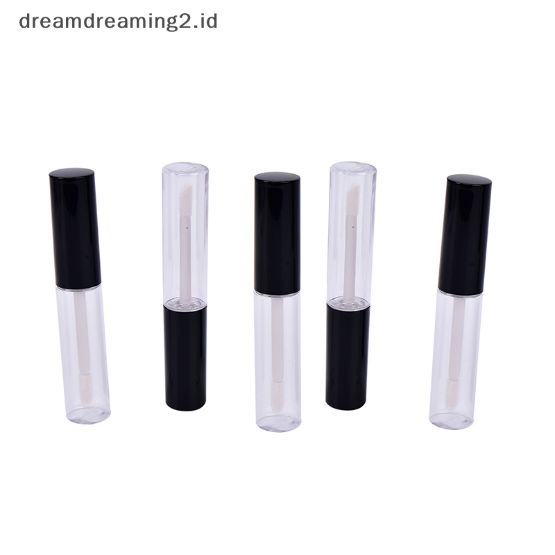 (drea) 1pc/5pcs Desain 8ml Hitam Kosong Tabung Bibir Lip Balm Botol ContainerEmpty Wadah Bibir Kelas Tinggi Lip Balm Tabung Warna Hitam2 //