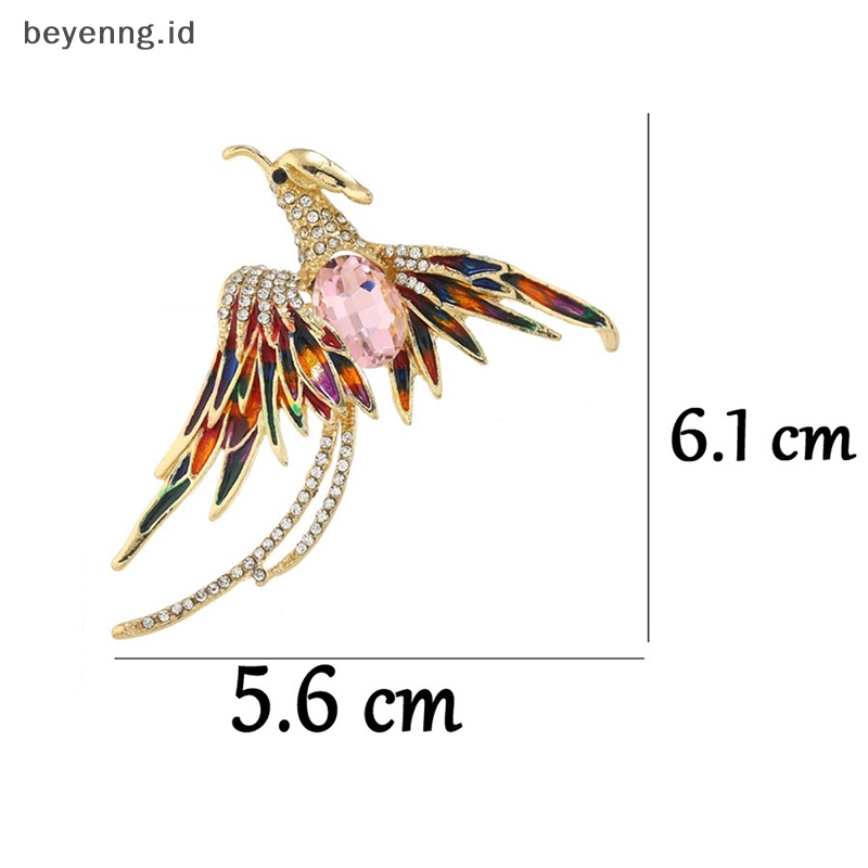 Beyen Kristal Enamel Phoenix Burung Bros Hewan Pin Untuk Wanita Pria Brooch Pin Hadiah ID