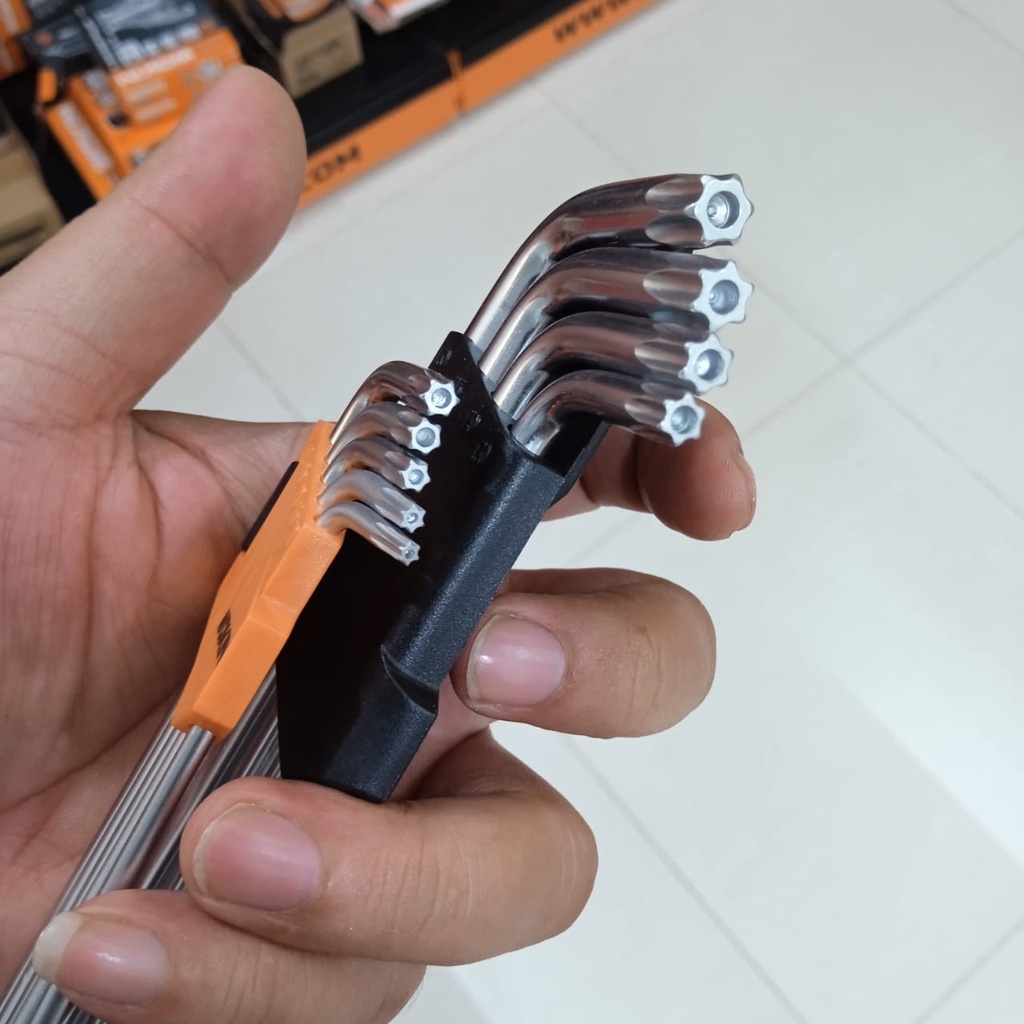 KUNCI L BINTANG LUBANG BOLONG SET 9PCS MERK WOKIN MURAH DAN KUAT