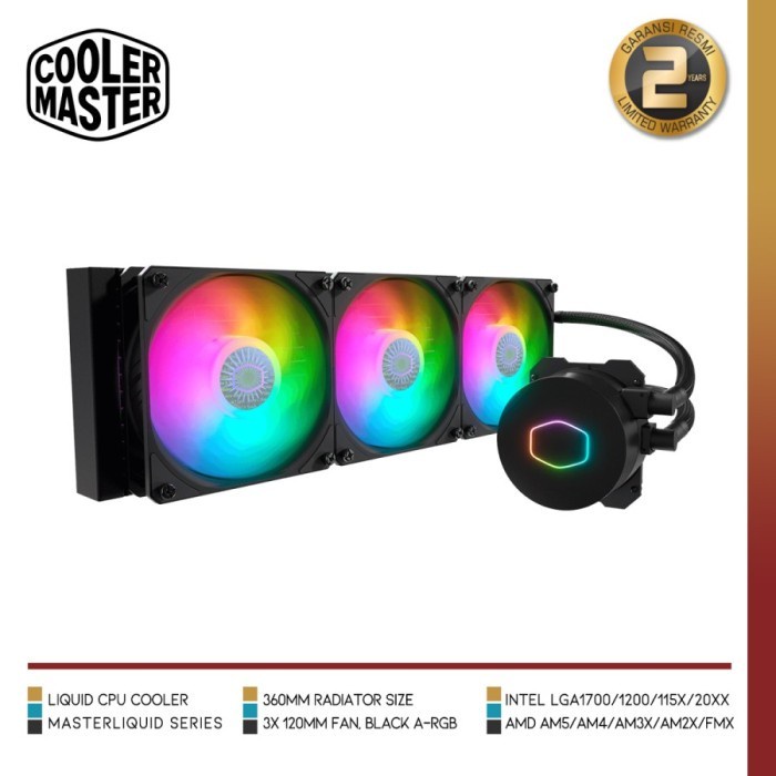 Liquid CPU Cooler 360mm-Cooler Master MasterLiquid ML360L ARGB V2