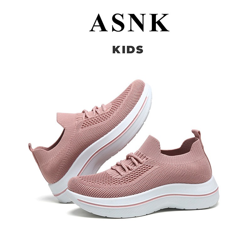 [GROSIR][COD] SEVEN_DAY SEPATU SLIP ON RAJUT SNEAKERS ANAK CEWEK COWOK USIA 7-9 THN WM2330 PINK