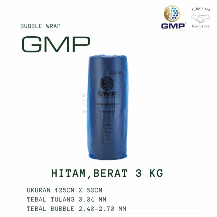 

BUBBLE WRAP GMP HITAM / BENING 1 ROLL 3 KG - Bening