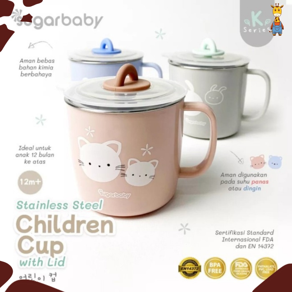 Sugar Baby Stainless Steel Children Cup with Lid / Gelas Minum Anak