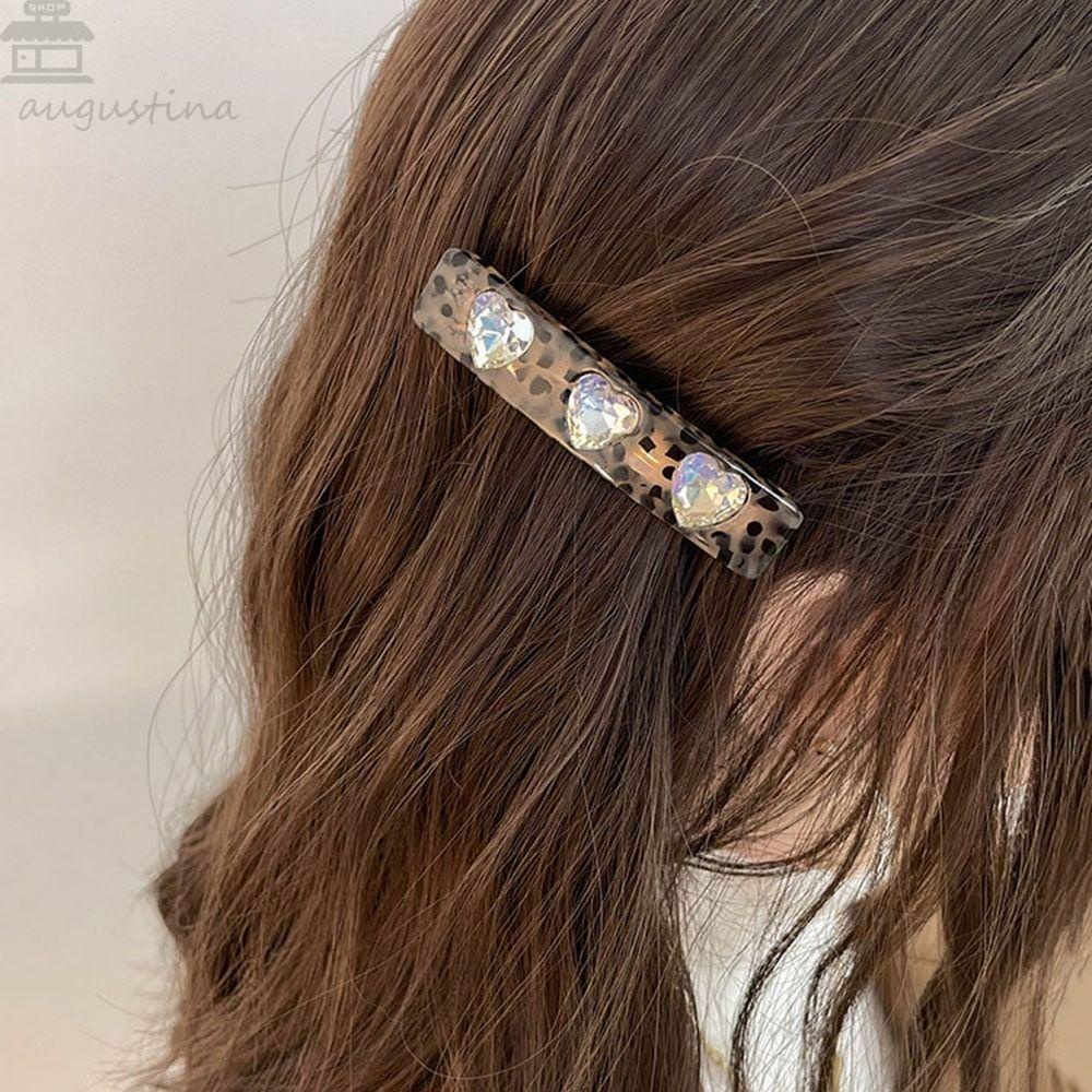 AUGUSTINA Jepit Rambut Klip Musim Semi Asam Asetat Retro Elegan Untuk Gadis Poni Klip Hiasan Kepala Untuk Wanita Women Hair Clip