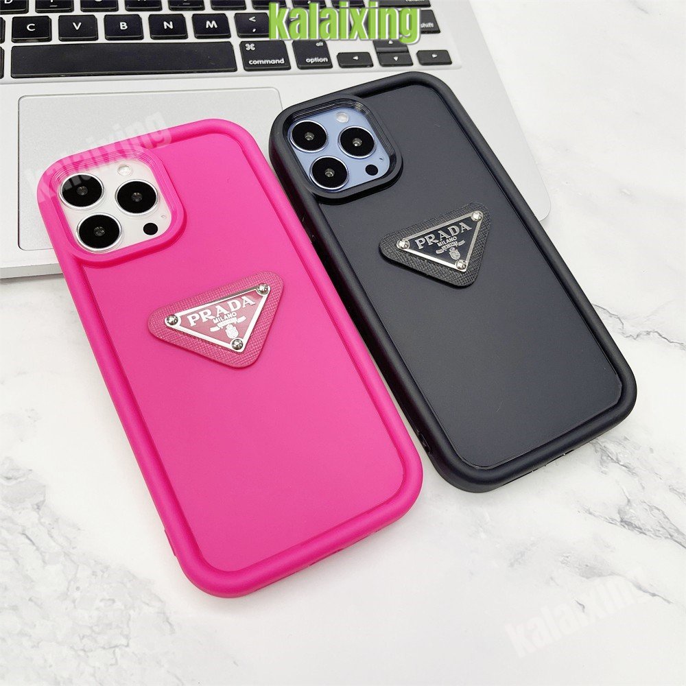 Casing Ponsel Prada 3D Untuk iPhone 14 Pro Max 13 Pro 12 Pro Max casing Silikon Lembut Warna Penutup Belakang