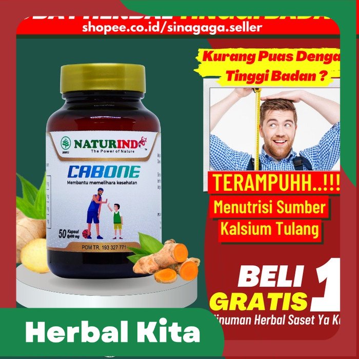 

Obat Herbal Peninggi Badan Kalsium Nutrisi Tulang Cabone Naturindo - Cabone