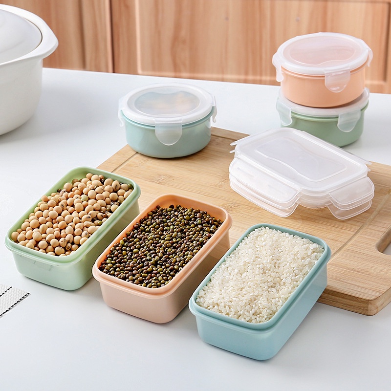 Mini Round Food Storage Jar/ Portable Plastic Lunch Box With Lid/ Kitchen Refrigerator FreshKeeping Case