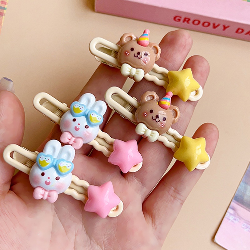 Cute Bear Bunny Little Girl Hair Clip Kecil Klip Hiasan Kepala Duckbill Klip Aksesoris Rambut Anak