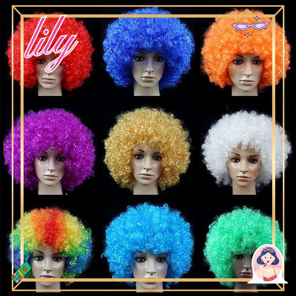 Lily Beberapa Wigs Berwarna Untuk Pesta Bermain Peran Badut Dan Kegembiraan