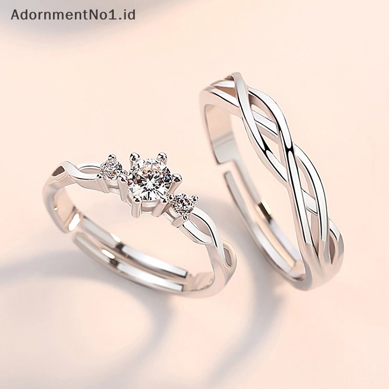 [AdornmentNo1] Romantis pangeran kecil rubah pasangan cincin lucu terbuka Adjustable pecinta cincin perhiasan hadiah hari valene