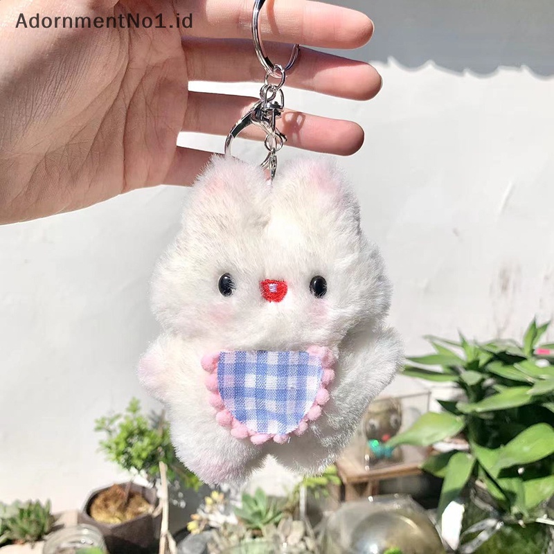 [AdornmentNo1] Kartun boneka kelinci mewah boneka lembut mainan lucu DIY gantungan kunci tas Ch liontin Kawaii dekorasi kamar untuk anak gadis hadiah