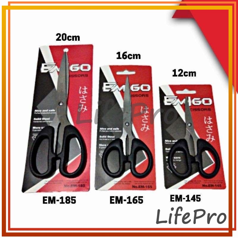 Gunting Stainless Steel Gunting Medium Hitam Ukuran 14 CM Paper Scissors Gunting Kertas Stainless