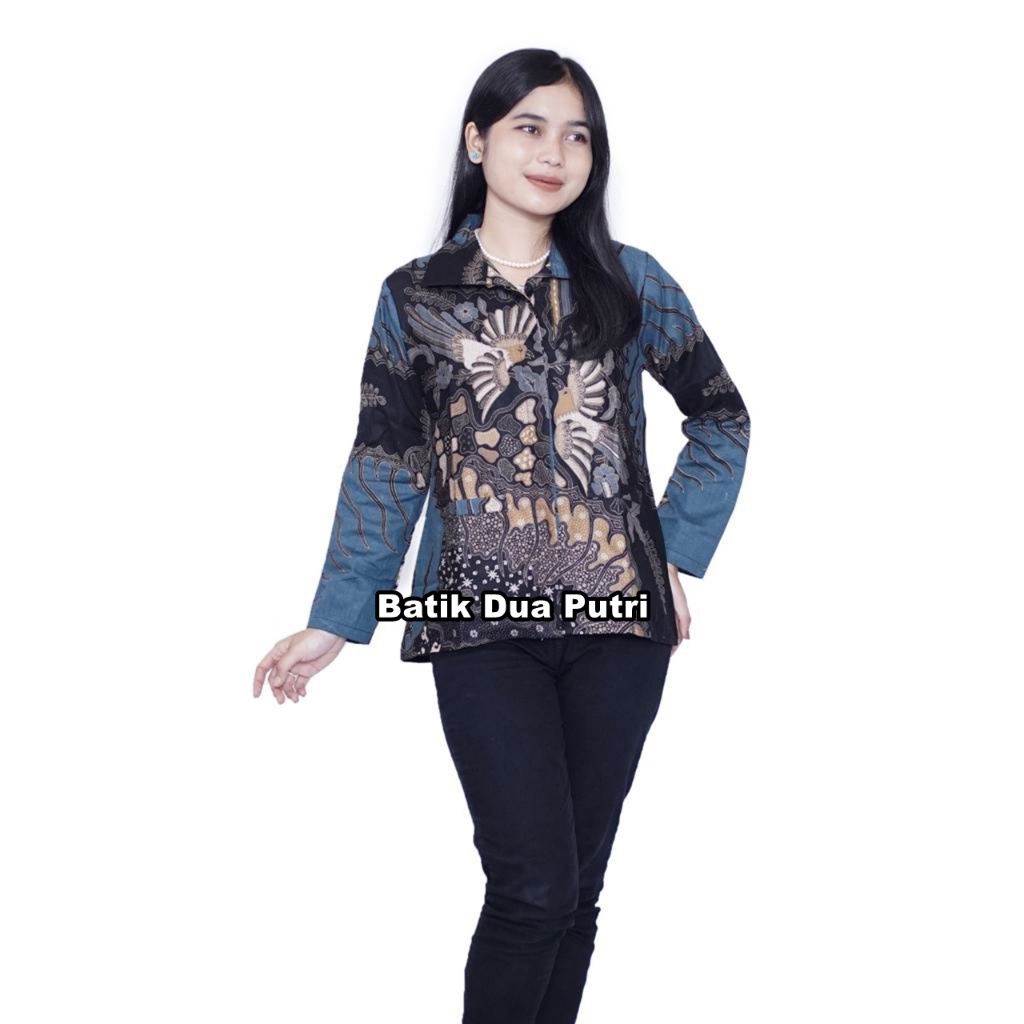 Couple Batik Wanita Pria Modern Bersaku Dan Berkerah By Batik Dua Putri - galau
