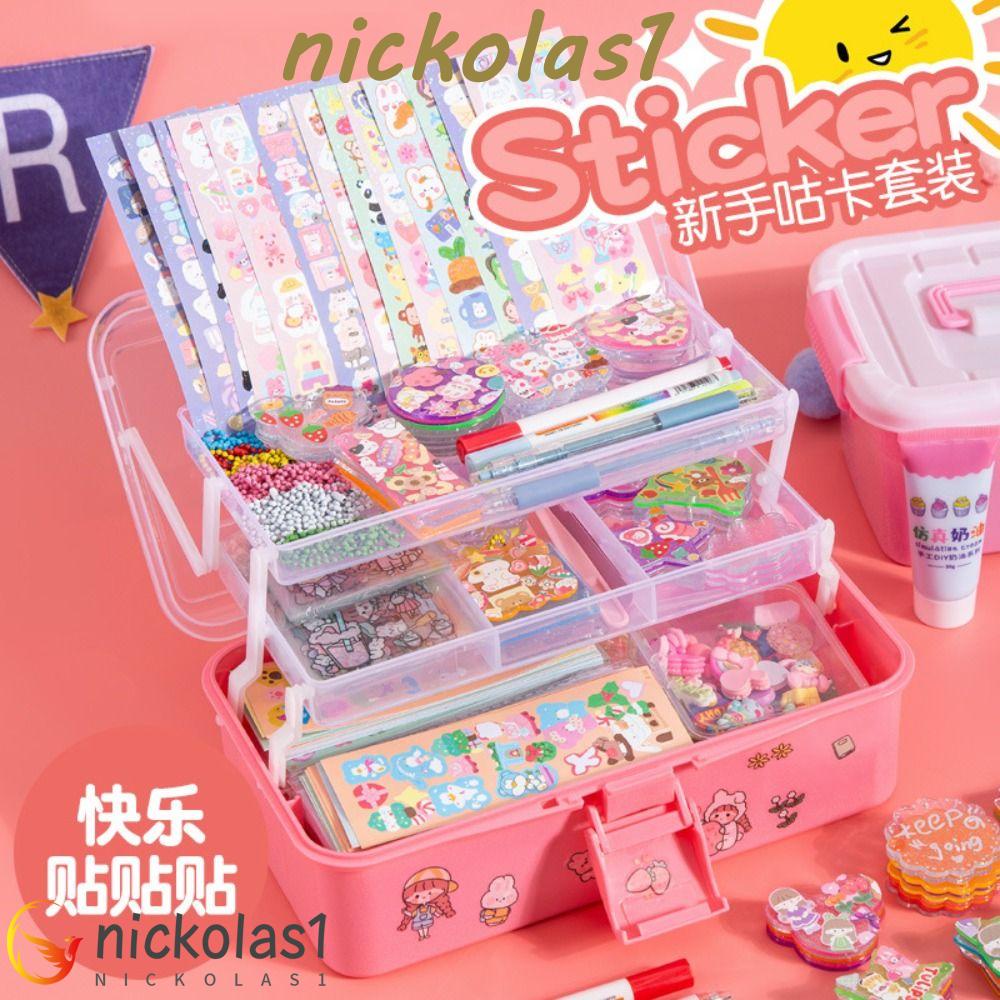 NICKOLAS1 Cream Guka Sticker Set Mainan Anak Perempuan Hadiah Scrapbooking Stiker Diy Gantungan Kunci Diy Keyring Diy Bahan Kotak Penyimpanan Goo Card Sticker Set