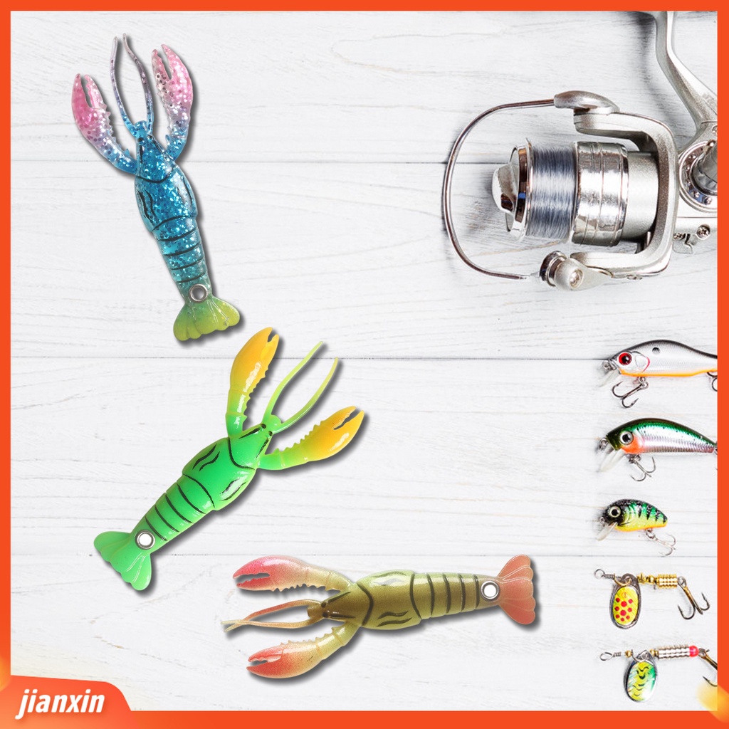 (In Stock) 9.5cm /6g Umpan Pancing Simulasi Tinggi Menggoda Penembus Kuat Luminous Liitle Lobster Shape Lembut Palsu Lure Fishing Tackle
