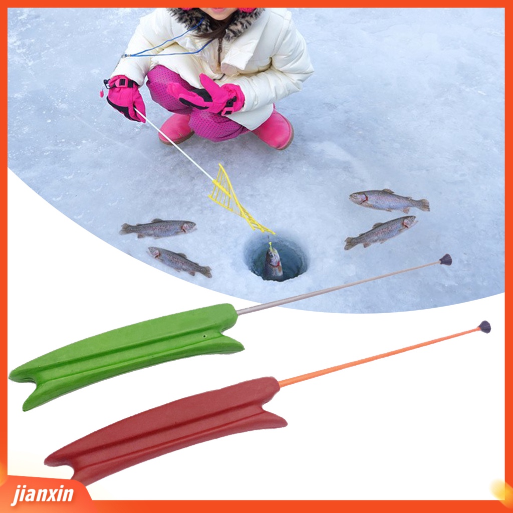 (In Stock) Tiang Pancing Fleksibel Desain Ergonomis Adjustable Pegangan Tebal Anti-Slip Memancing Es Kekuatan Tinggi Anak Ice Fishing Rod Untuk Outdoor